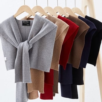 Σάλι γραφείου, μονόχρωμο, γυναικείο πλεκτό κάλυμμα ώμων (Υλικό: ακρυλικό νήμα/τεχνητή μαλλί; Φύλο: Γυναίκες; Εποχή: Φθινόπωρο)