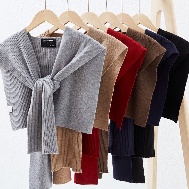 Σάλι γραφείου, μονόχρωμο, γυναικείο πλεκτό κάλυμμα ώμων (Υλικό: ακρυλικό νήμα/τεχνητή μαλλί; Φύλο: Γυναίκες; Εποχή: Φθινόπωρο)