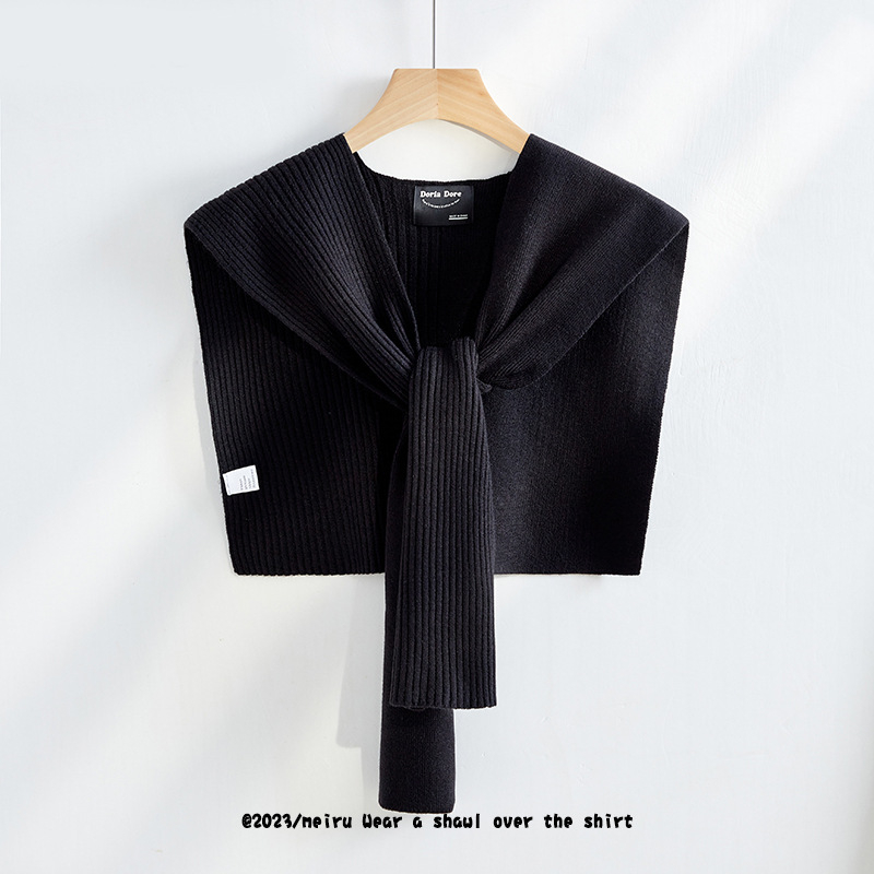 Σάλι γραφείου, μονόχρωμο, γυναικείο πλεκτό κάλυμμα ώμων (Υλικό: ακρυλικό νήμα/τεχνητή μαλλί; Φύλο: Γυναίκες; Εποχή: Φθινόπωρο)