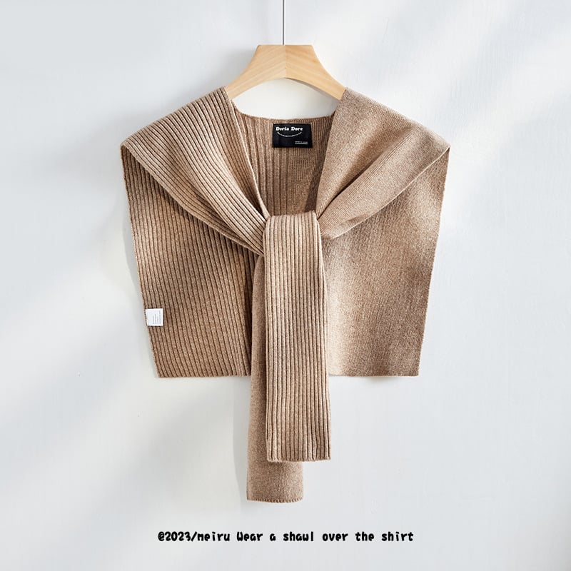 Σάλι γραφείου, μονόχρωμο, γυναικείο πλεκτό κάλυμμα ώμων (Υλικό: ακρυλικό νήμα/τεχνητή μαλλί; Φύλο: Γυναίκες; Εποχή: Φθινόπωρο)