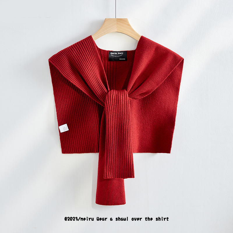 Σάλι γραφείου, μονόχρωμο, γυναικείο πλεκτό κάλυμμα ώμων (Υλικό: ακρυλικό νήμα/τεχνητή μαλλί; Φύλο: Γυναίκες; Εποχή: Φθινόπωρο)