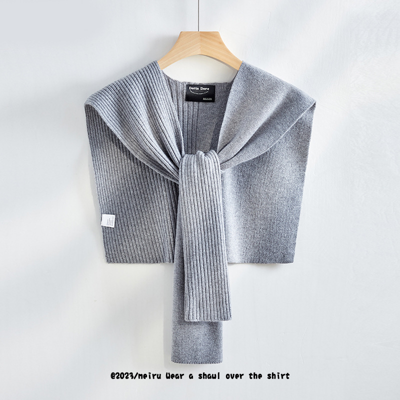 Σάλι γραφείου, μονόχρωμο, γυναικείο πλεκτό κάλυμμα ώμων (Υλικό: ακρυλικό νήμα/τεχνητή μαλλί; Φύλο: Γυναίκες; Εποχή: Φθινόπωρο)