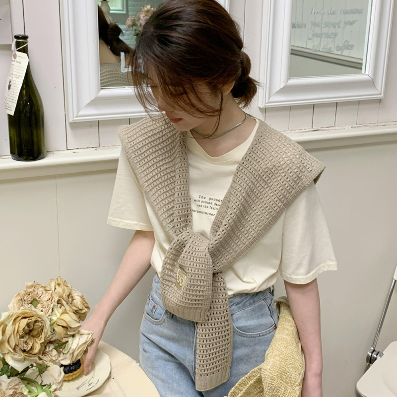 Pleteni šal za žene – dekorativni dodatak, stil japanski i korejski sladak, produžen; Materijal: pletenina; Način tkanja: warp knitting; Uzorak: razne opcije