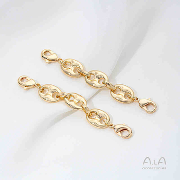 Produžna ogrlica s japanskim lancem, dvostruko kopčanje, pozlaćeni legirani materijal, originalni dizajn, dodatak za ogrlicu s perlama