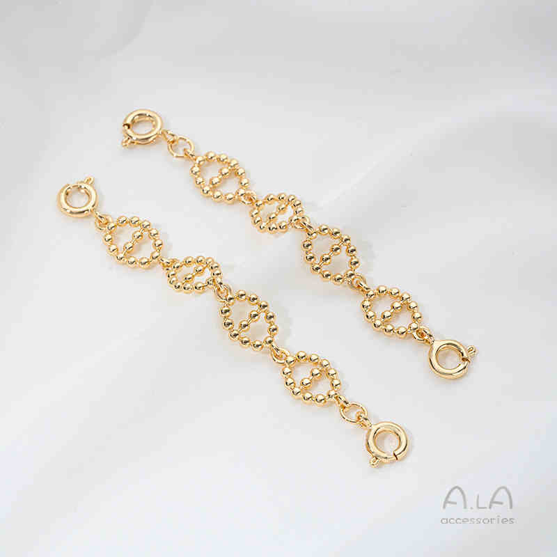 Produžna ogrlica s japanskim lancem, dvostruko kopčanje, pozlaćeni legirani materijal, originalni dizajn, dodatak za ogrlicu s perlama
