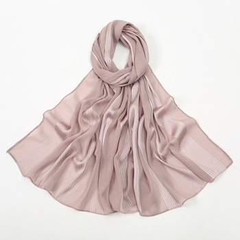 Šal-turban od modalnog šifona, prozračan, elastičan, s perlama (Veličina 180×75 cm)