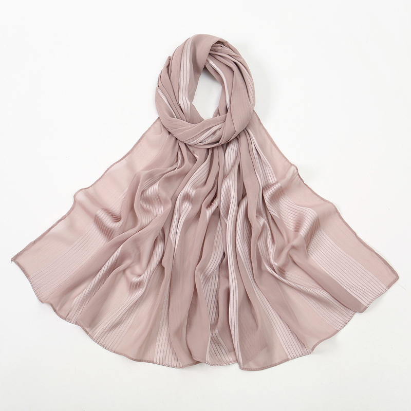 Šal-turban od modalnog šifona, prozračan, elastičan, s perlama (Veličina 180×75 cm)