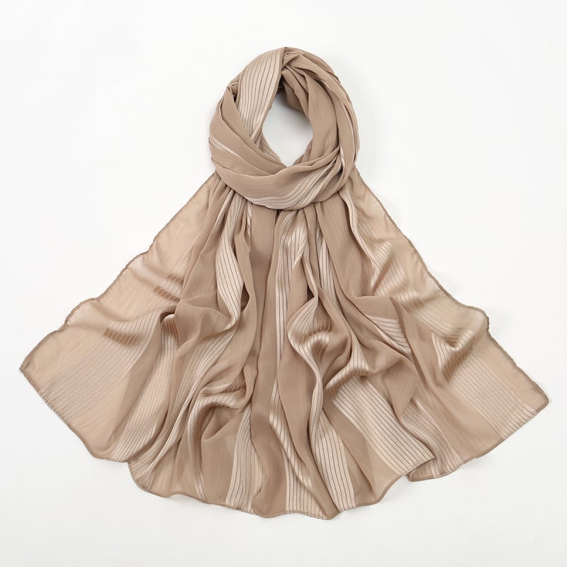 Šal-turban od modalnog šifona, prozračan, elastičan, s perlama (Veličina 180×75 cm)
