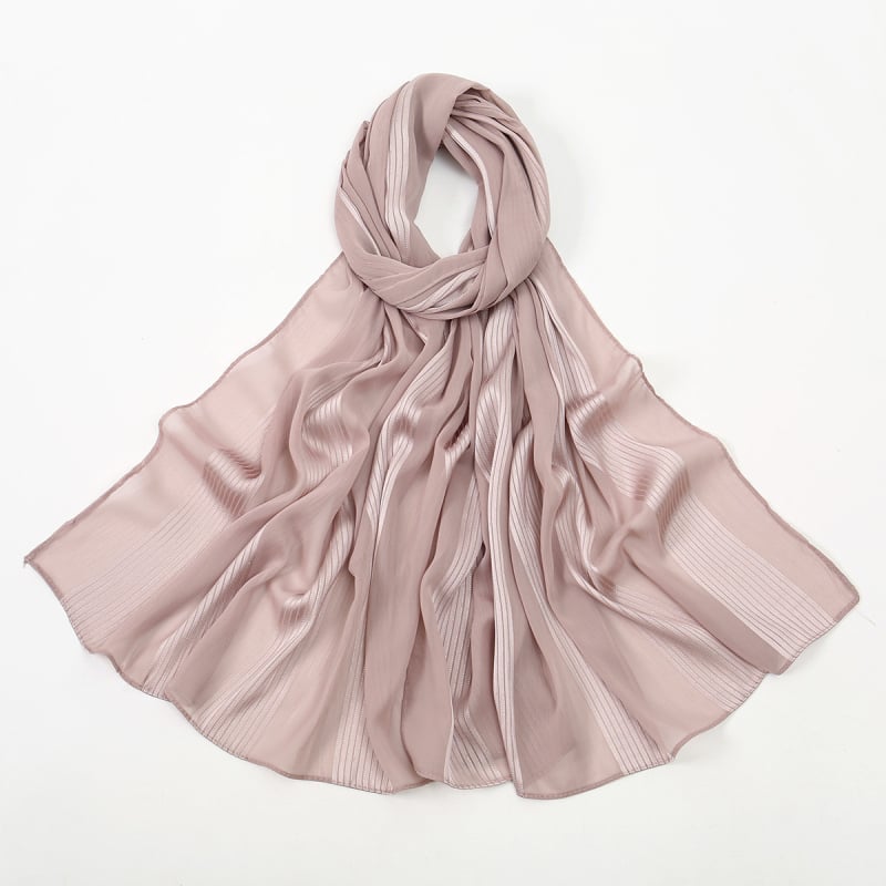 Šal-turban od modalnog šifona, prozračan, elastičan, s perlama (Veličina 180×75 cm)
