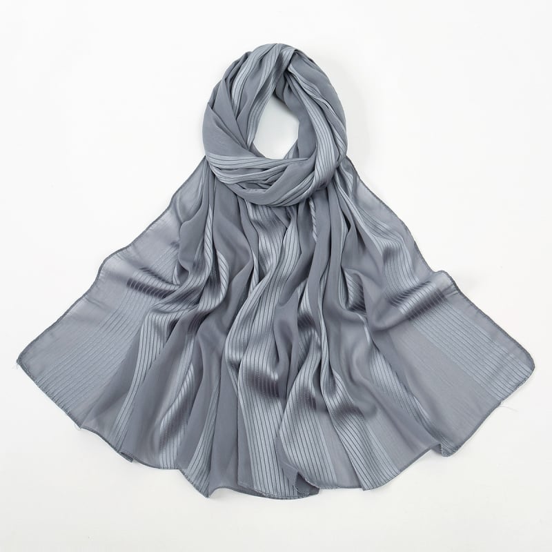 Šal-turban od modalnog šifona, prozračan, elastičan, s perlama (Veličina 180×75 cm)