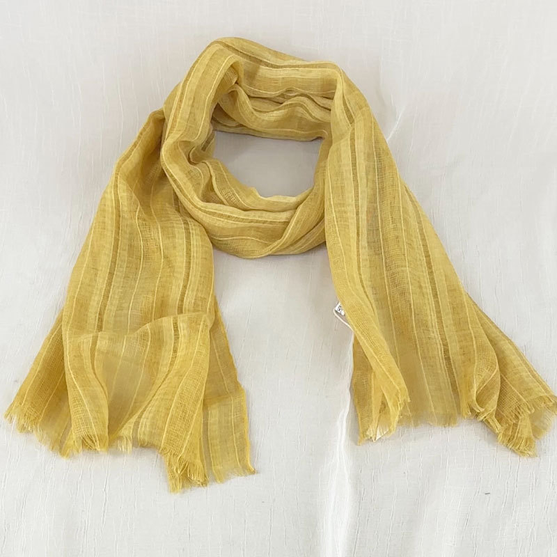 Шал от памук и лен, свеж и сладък стил, warp тъкане, есенен сезон