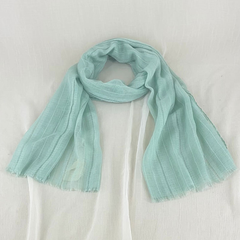 Шал от памук и лен, свеж и сладък стил, warp тъкане, есенен сезон