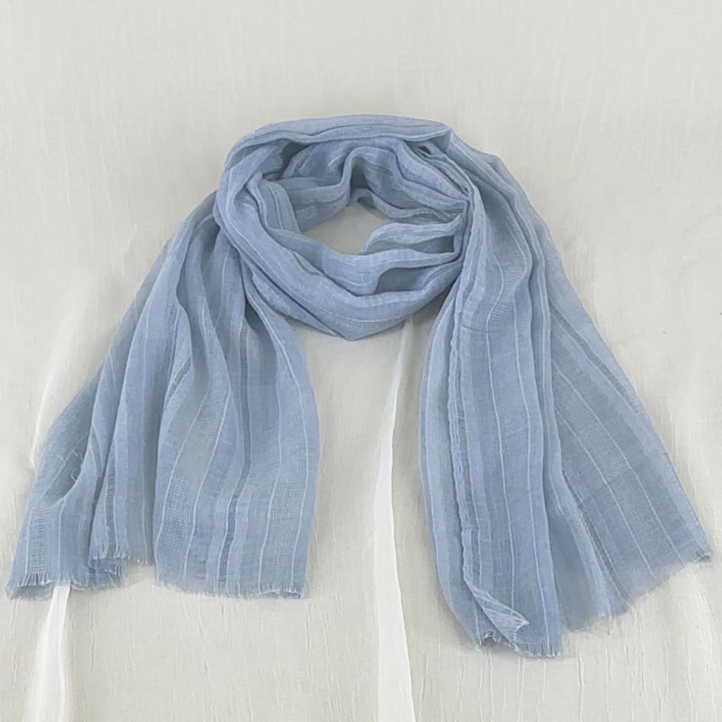 Шал от памук и лен, свеж и сладък стил, warp тъкане, есенен сезон