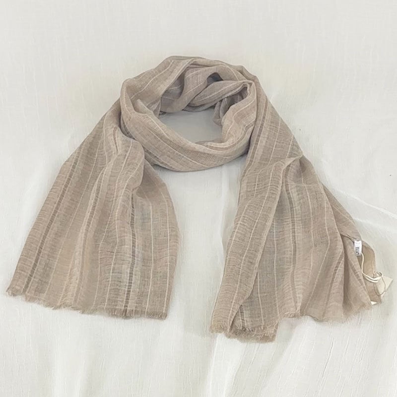 Шал от памук и лен, свеж и сладък стил, warp тъкане, есенен сезон