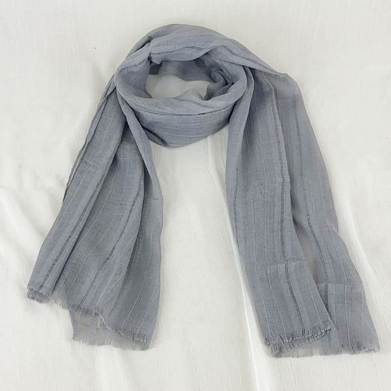 Шал от памук и лен, свеж и сладък стил, warp тъкане, есенен сезон