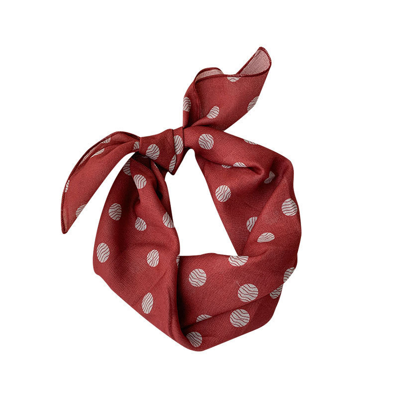 Pöttyös poliészter négyszögletes sál, warp-knit textúra, őszi viselésre, sokoldalú nyak-kiegészítő