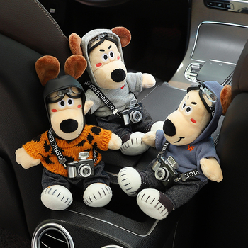 Автомобилна кутия за салфетки с плюшено кученце - закачваща се за облегалката, персонализиране налично; материал: плюш; приложение: вътре в автомобила; живот на продукта: 3–5 години; марка: Abu and Cotton