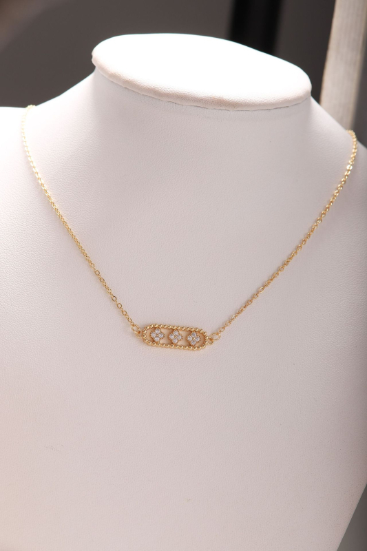 Komplekts: Kaklarota un rokassprādze ar četru lapu laimi no vara un cirkonu — vara ielikts ar cirkoniem, elektroplakēšana, sievietēm luksusa stils