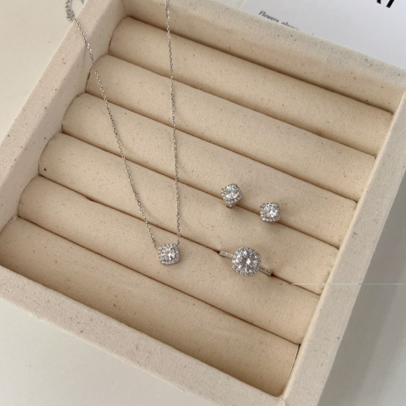 925 sudraba juvelieru komplekts: ģeometrisks rakurs, auskari un kaklarota ar ķēdi, elektroapstrāde, Shitalin