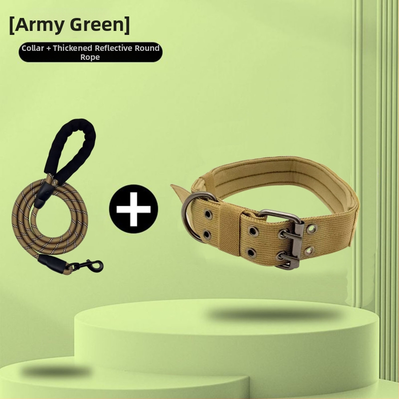 Комплект нашийник и каишка за кучета Shuangxi – регулируем, без задушаване, с възможност за персонализация