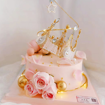 Ötvözetből készült csipkés korona fejfedő, Vintage stílus, Korona G02-1, elektroplattálás, Kristály