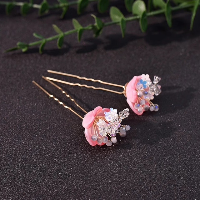 Pin de păr cu motiv de floare, stil han etnic, pentru copii, lucrat manual, cloisonné, clemă laterală