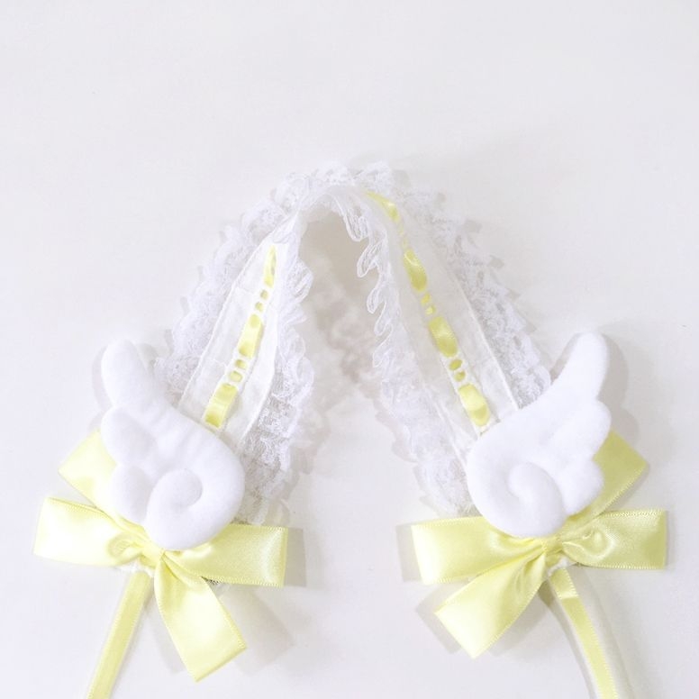 Bentiță pentru păr cu aripi de înger, lucrată manual, pentru copii — Model ceresc: stele, soare și lună, nori, univers