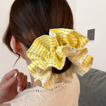 Gumica za kosu scrunchie s dvostrukim dizajnom, tkanina, ručna izrada, korejski stil, visoka elastičnost, Diqian 440
