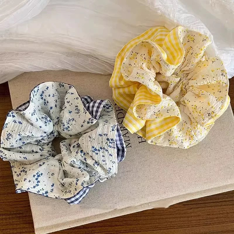 Gumica za kosu scrunchie s dvostrukim dizajnom, tkanina, ručna izrada, korejski stil, visoka elastičnost, Diqian 440