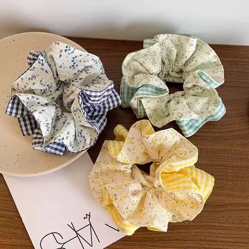 Gumica za kosu scrunchie s dvostrukim dizajnom, tkanina, ručna izrada, korejski stil, visoka elastičnost, Diqian 440