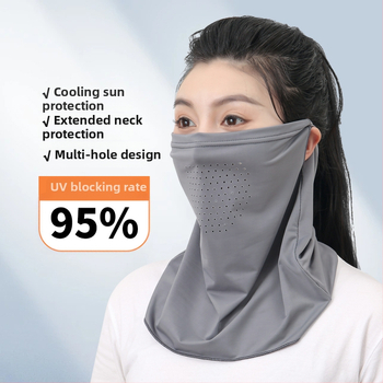 Αεράτη μάσκα λαιμού με UV προστασία και σκίαση, ύφασμα ice silk με ελαστάνη, για ποδηλασία, με δαχτυλίδι για το αυτί