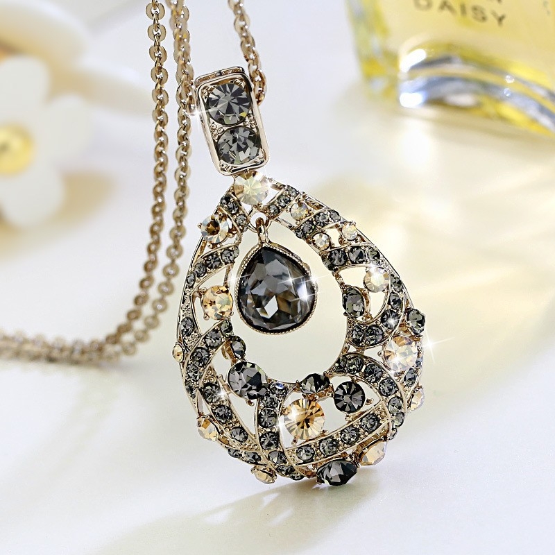 Colier din aliaj, lanț O, 51–80 cm, pandantiv din aliaj, finis diamantat