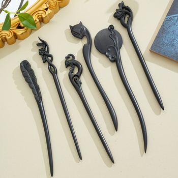 Puidust juukseklips, iidne Hiina stiil, peakatte aksessuaar, päritolu Jinhua Dongyang, sügis 2024