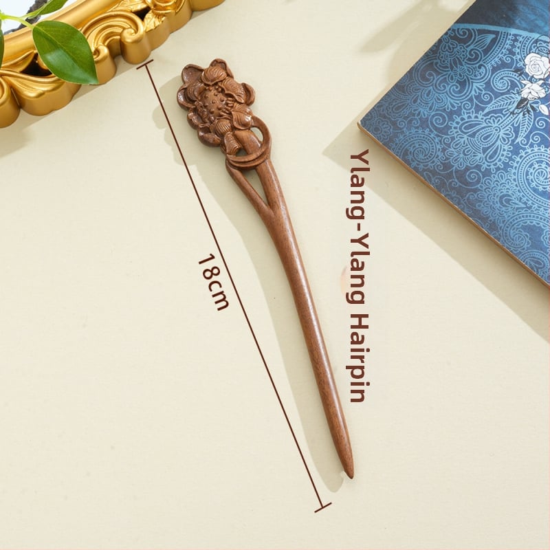 Puidust juukseklips, iidne Hiina stiil, peakatte aksessuaar, päritolu Jinhua Dongyang, sügis 2024