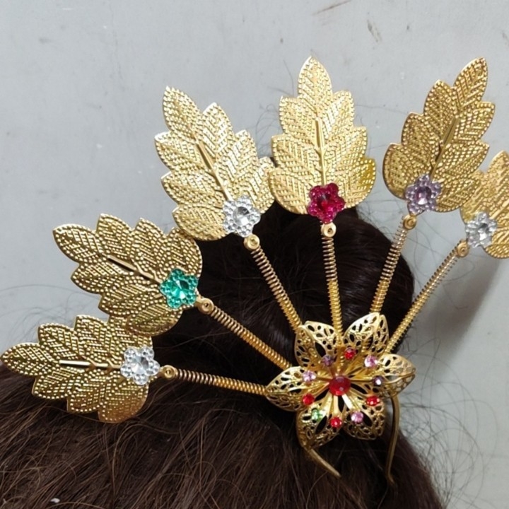 Accesoriu pentru cap – bază metalică, design floral, stil desene animate feminin, placare electrolitică