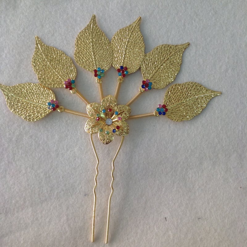 Accesoriu pentru cap – bază metalică, design floral, stil desene animate feminin, placare electrolitică