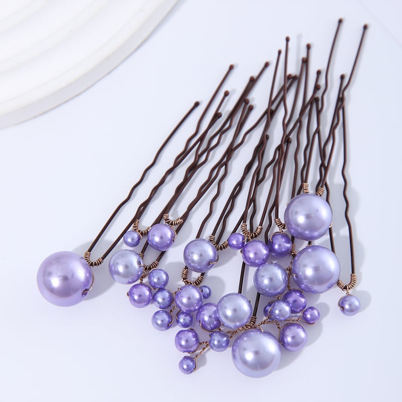 Clipsuri pentru păr cu perle, formă U, set de 12 buc., pentru coafuri zilnice cu împletituri, accesorii de păr la modă; Material: Perle; Formă: U; Stil: Modă; Ambalare: Ambalate individual