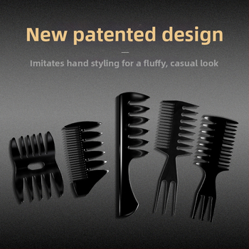 Фризьорски гребен с текстурирани ребрени зъби, пластмасов, марка French map, за ежедневна употреба