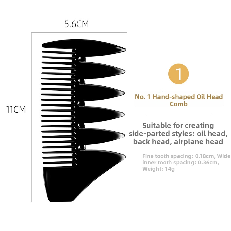 Фризьорски гребен с текстурирани ребрени зъби, пластмасов, марка French map, за ежедневна употреба