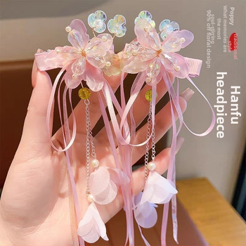 Laste juukseaksessuaar — akrüül, lastele sobiv stiil, iidse stiiliga lint ja tutid, kevad 2025