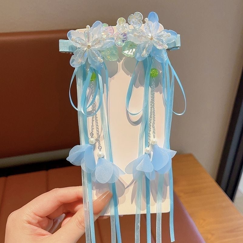 Laste juukseaksessuaar — akrüül, lastele sobiv stiil, iidse stiiliga lint ja tutid, kevad 2025