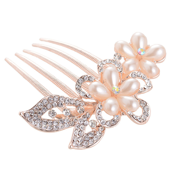 Metallist juukseklambri naistele – lihtne stiil, lilleline kujundus, teemantviimistlus, kristallid