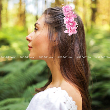 Kanga lilledega juukseklips – käsitöö, vintage stiil, lille kuju