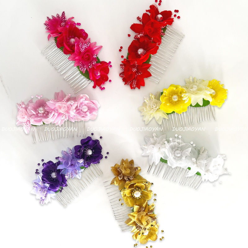 Kanga lilledega juukseklips – käsitöö, vintage stiil, lille kuju