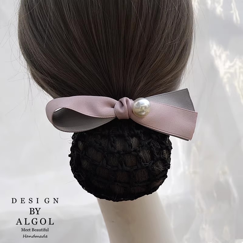 Кореански стил, ръчно изработена памучна мрежа за коса и щипка за коса за жени — Есен 2024