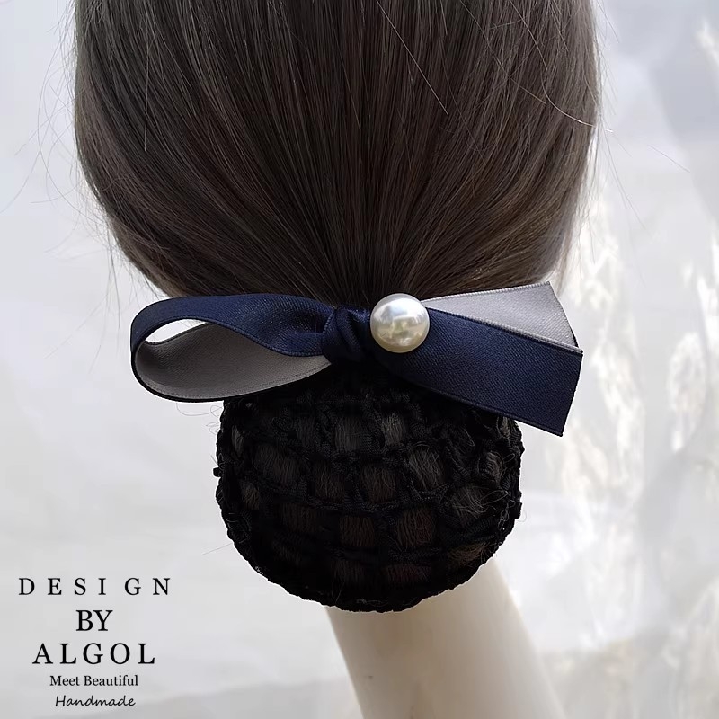 Кореански стил, ръчно изработена памучна мрежа за коса и щипка за коса за жени — Есен 2024