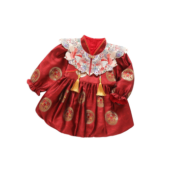 Gyermekeknek szóló kínai stílusú Tang ruhácska első születésnapra — koi minta, fleece bélés, regenerált cellulóz anyagú szövet, 2025 ősz kiadás, 1–3 éves korosztálynak