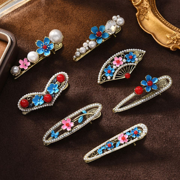 Muylinda clips de păr cu formă de cioc de rață, stil retro, aliaj de zinc