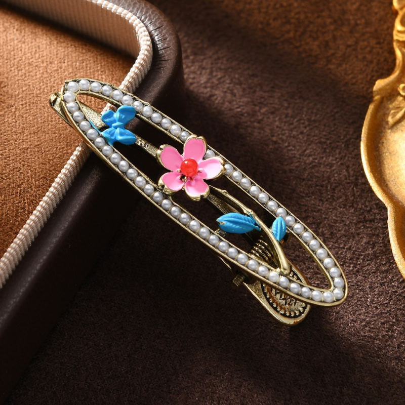 Muylinda clips de păr cu formă de cioc de rață, stil retro, aliaj de zinc