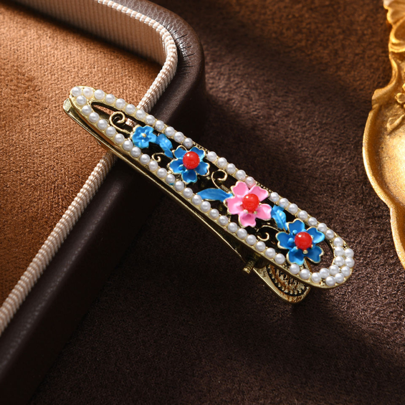 Muylinda clips de păr cu formă de cioc de rață, stil retro, aliaj de zinc